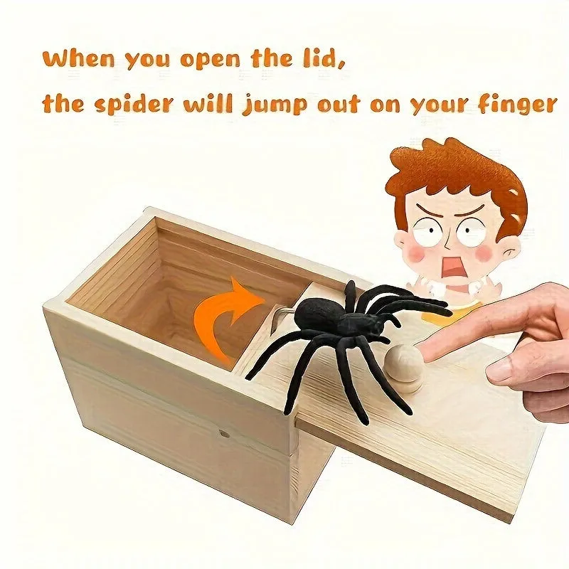 Tricky Spider Wooden Box Prank Gift for Easter Fun