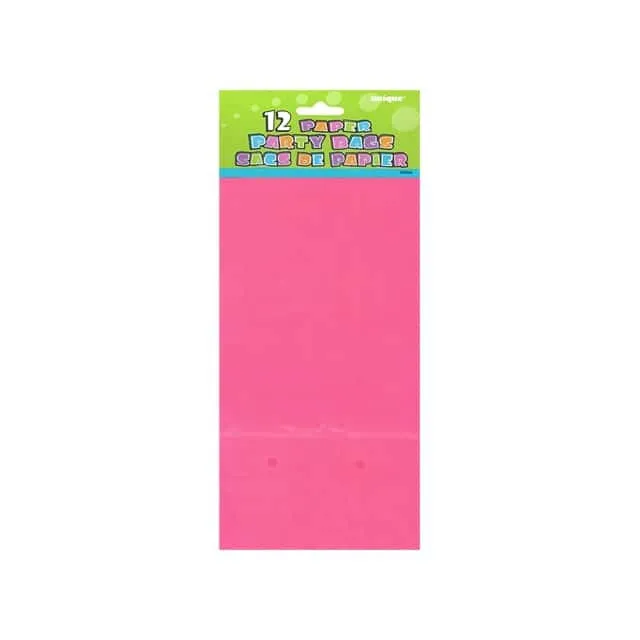 Unique Hot Pink Party Bags 12 pc.