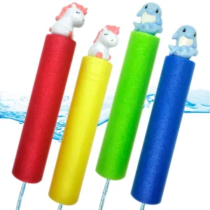 Water Gun for Kids - Super Soaker Water Gun Foam Blaster Pack of 4 - Water Blaster Soaker Gun - Foam Water Shooter 11-19’’ with Animal Figures - Water